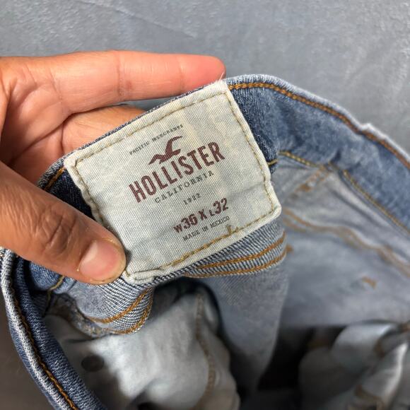 Hollister Jeans 36x32 Ripped Distressed Skater Streetwear Grunge Country Western - Picture 4 of 16
